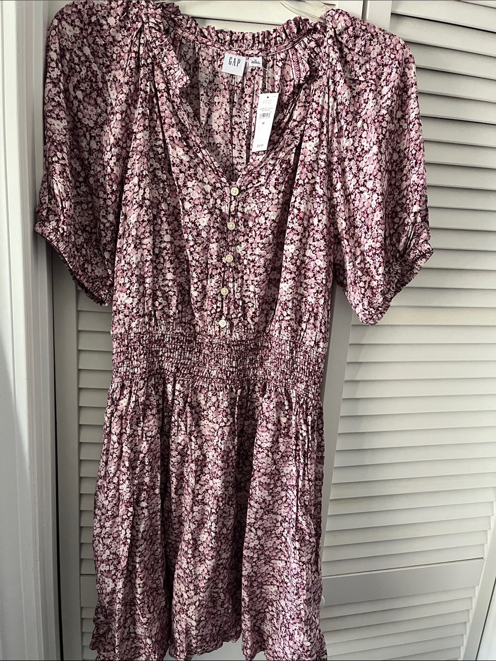 GAP Pink Floral Smocked Waist  Dress